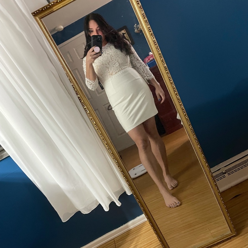 Lulus she knows white bodycon dress